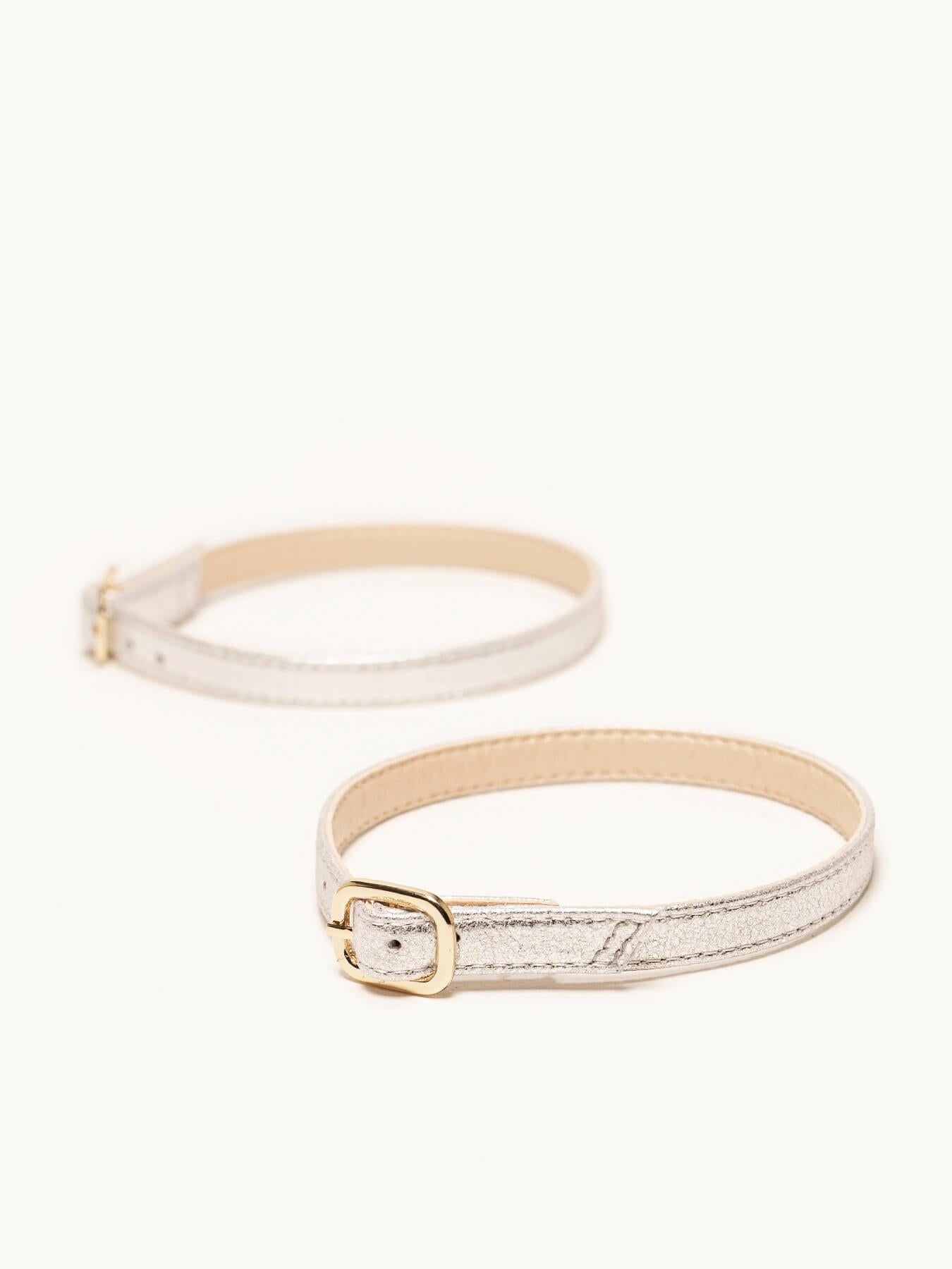 Pulsera Ante Metal Plata