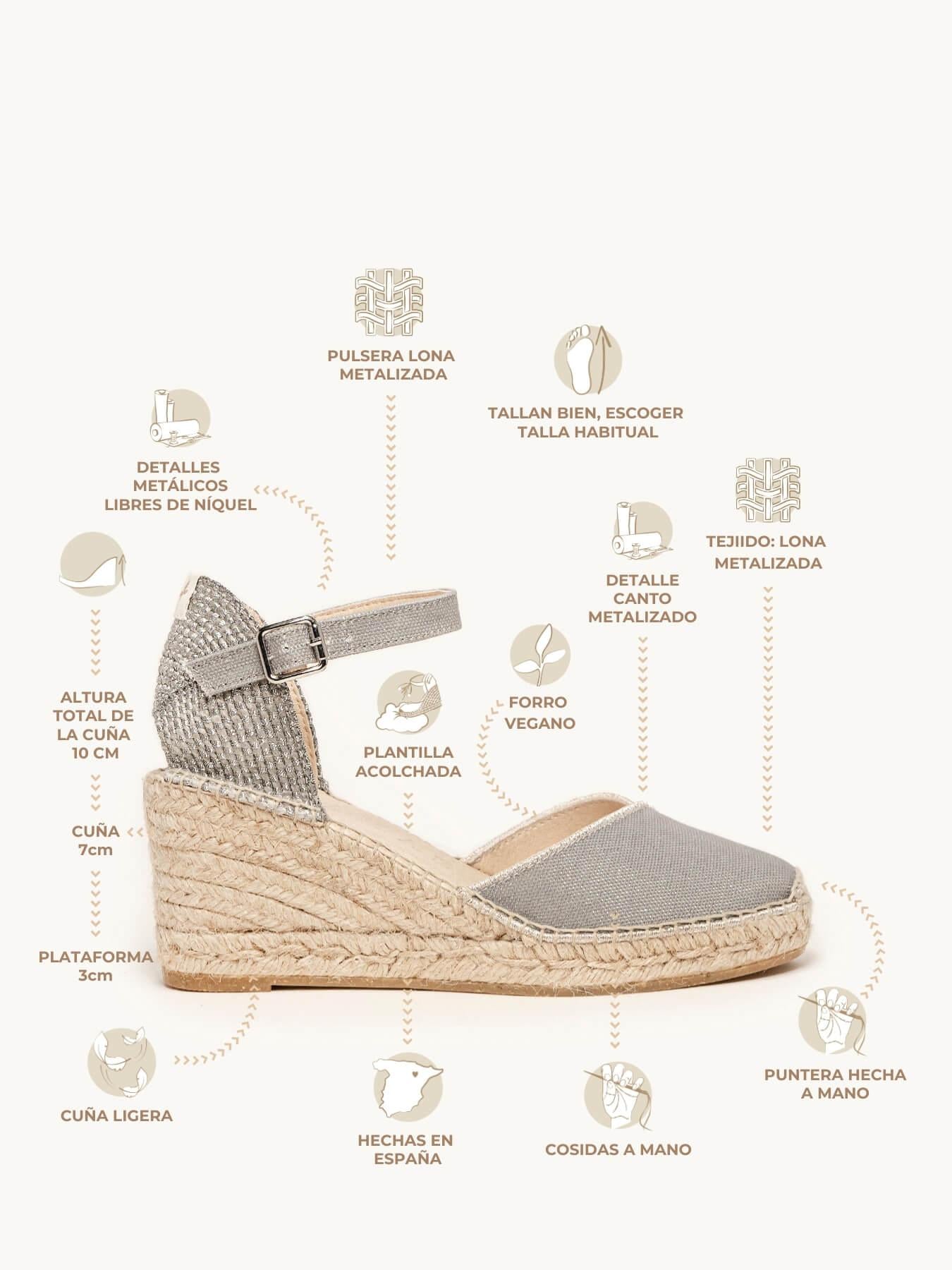 Jara Cuña Media Lona Metal Azul Jeans