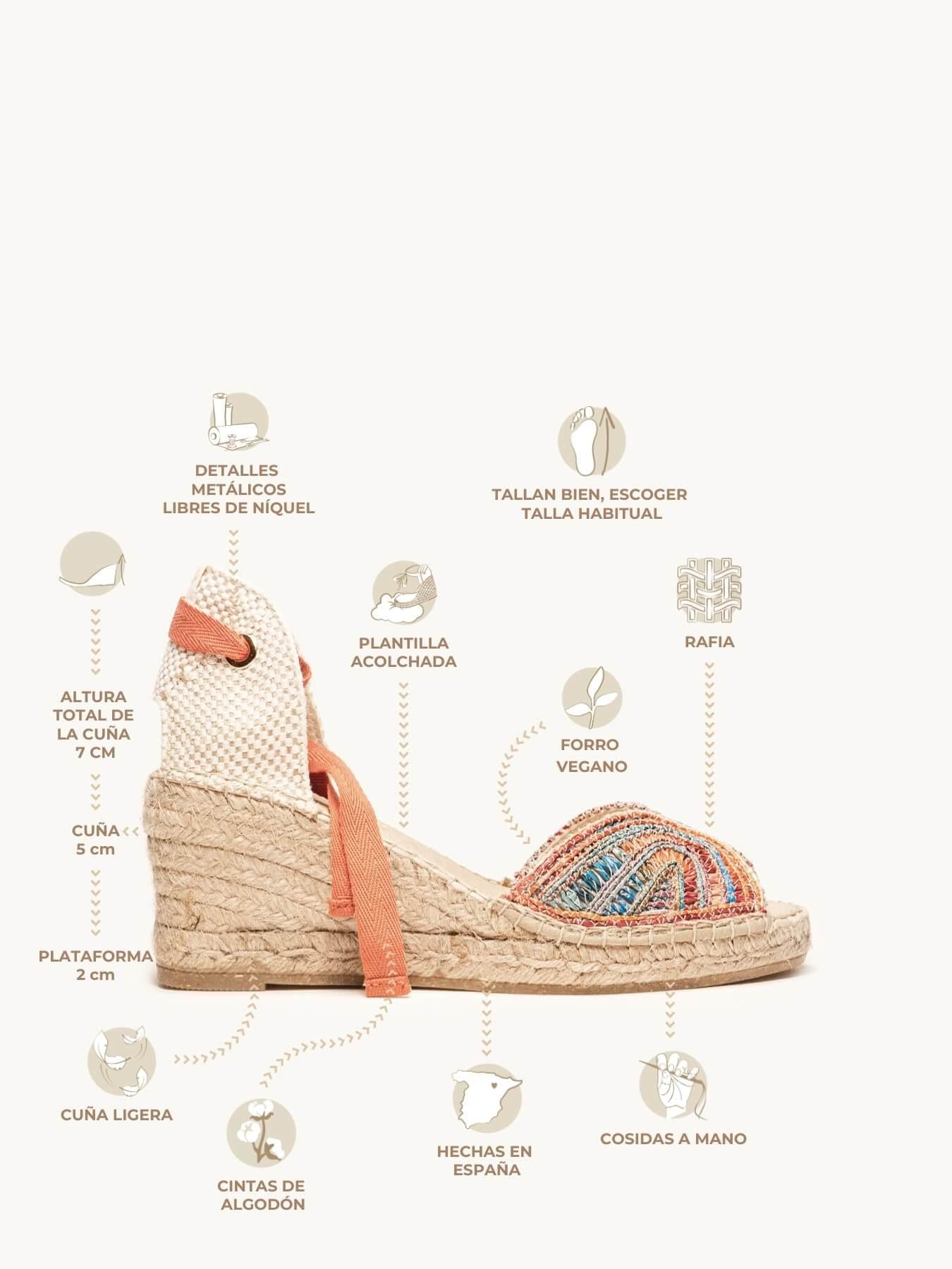 Lirio Cuña Media Rafia Naranja