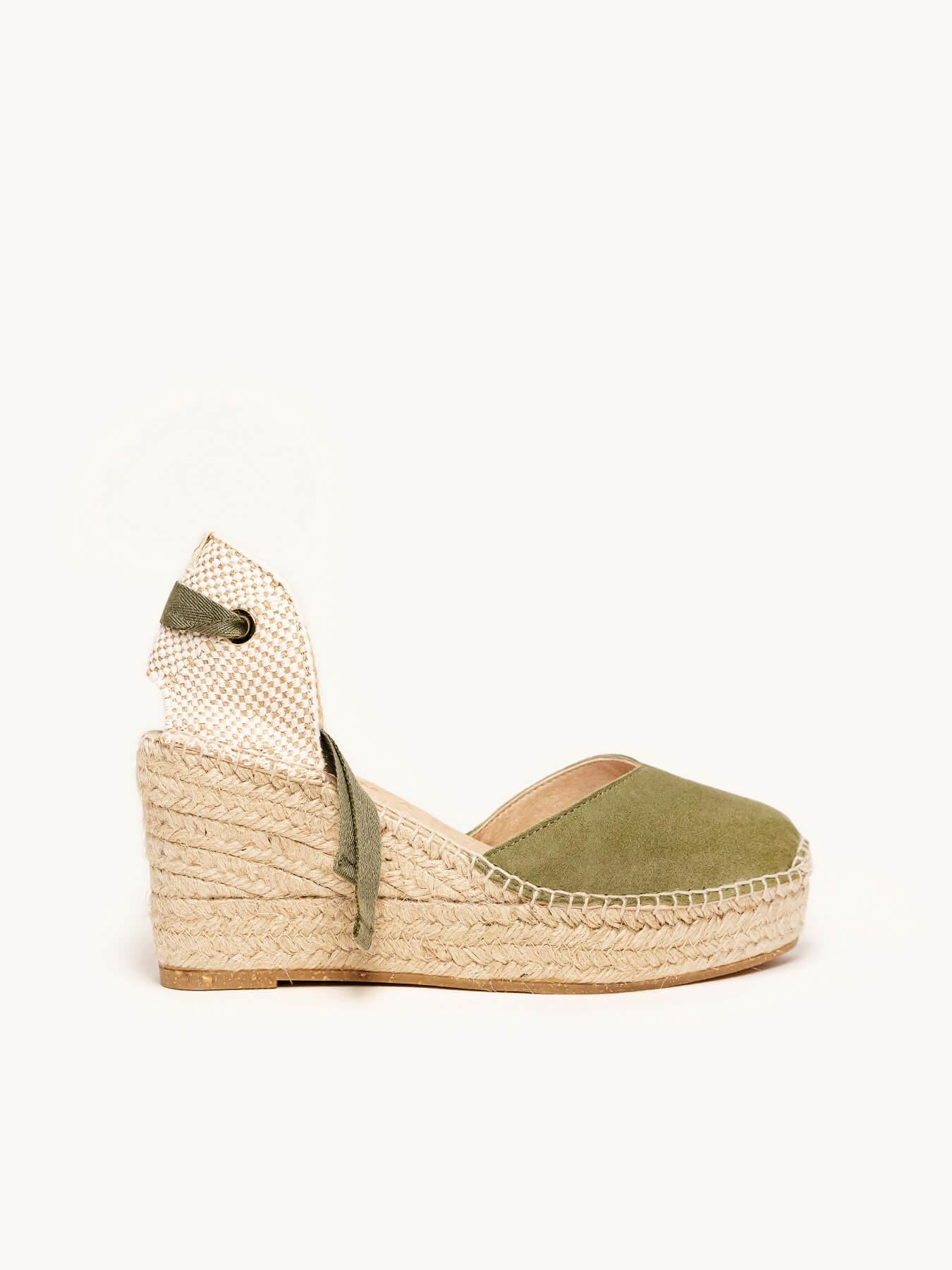 Romero Cuña 8 cm Ante  Verde Kaki