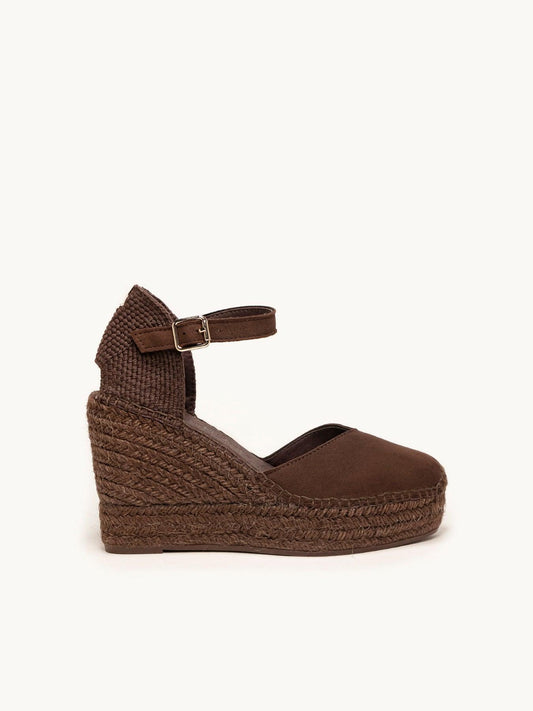Jara Cuña 10 cm Ante Marrón Oscuro