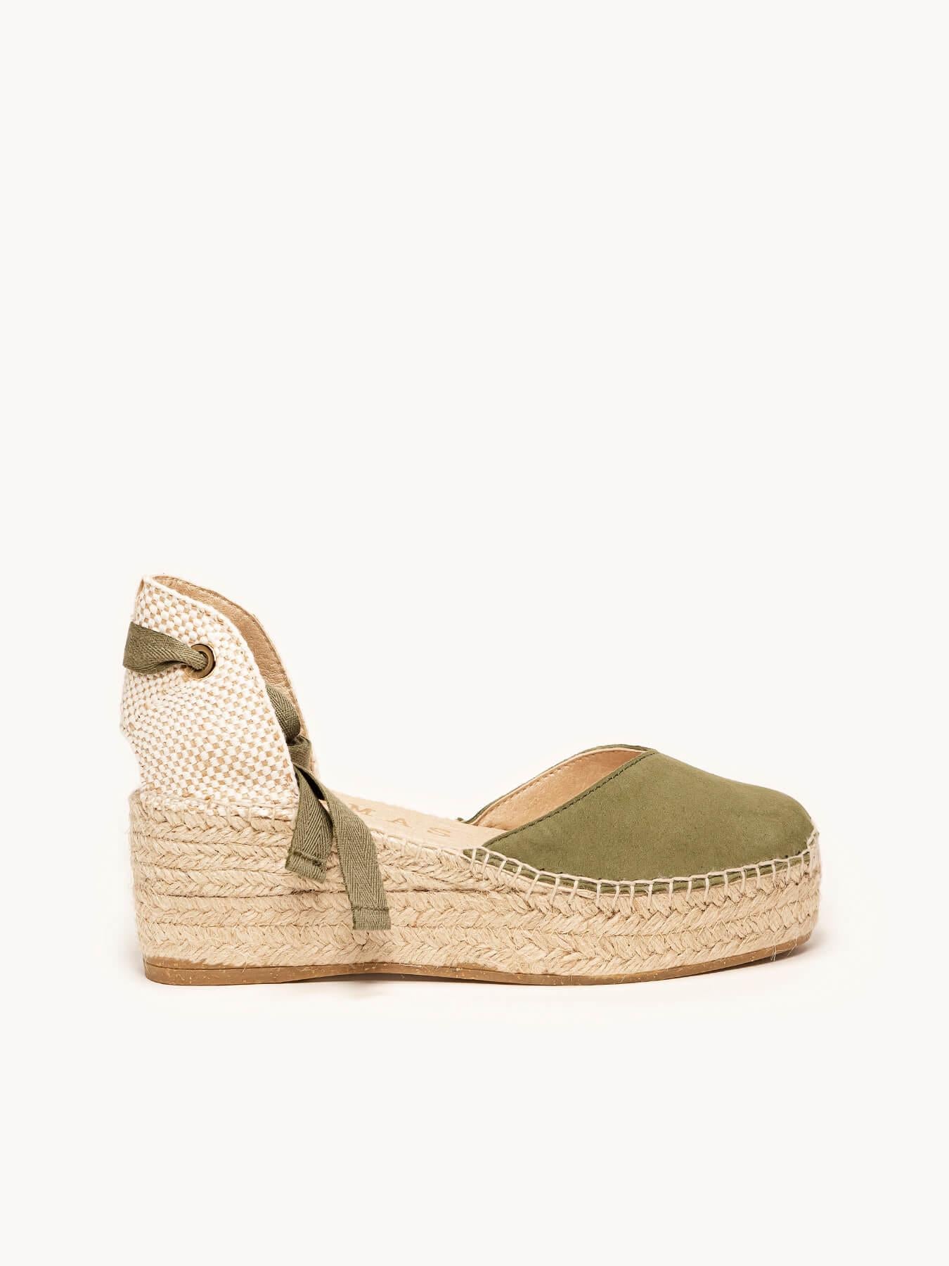 Romero Cuña 6 cm Ante Verde Kaki