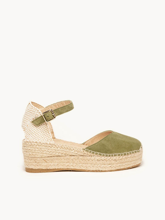 Jara Cuña 6 cm Ante Verde Kaki