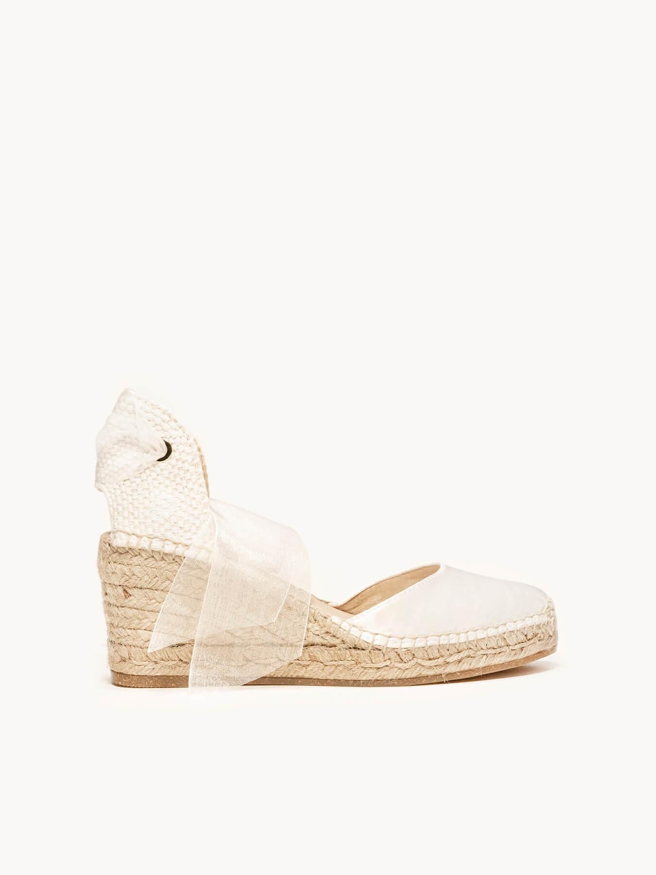 Cala Cuña Media Raso Blanco