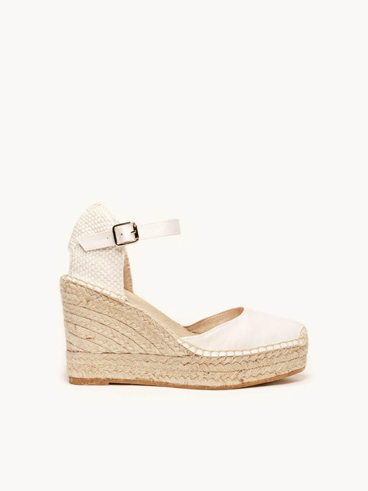 Dalia Cuña 10 cm Raso Blanco