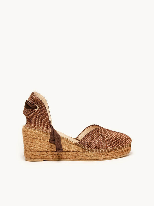 Romero Cuña 7 cm Trenzado Marrón Oscuro