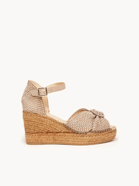 Amapola Cuña 8 cm Trenzado Taupe