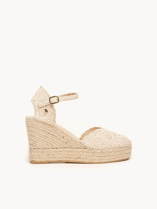 Jara Cuña 10 cm Tweed Blanco