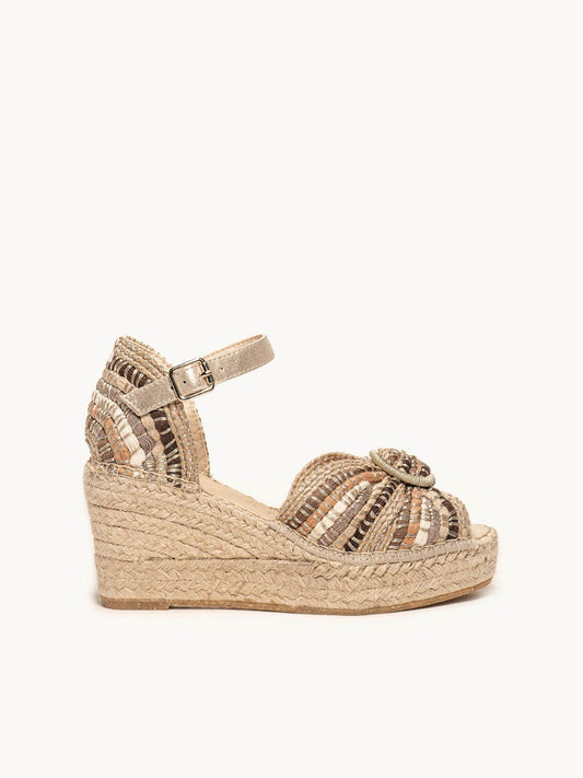 Amapola Cuña Media Plataforma Taloncillo Taupe