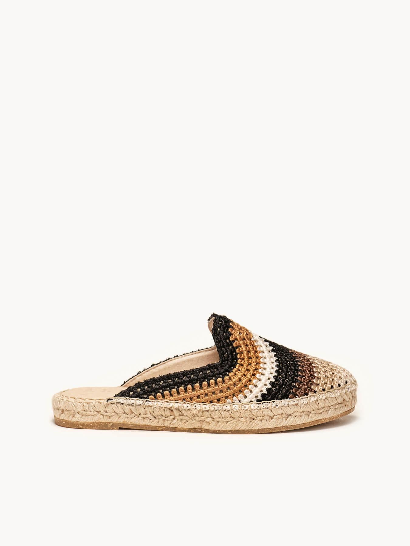 Loto Crochet Rayas Negro