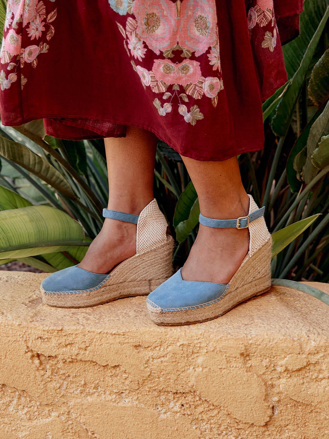 Jara Cuña Alta Ante Azul Jeans