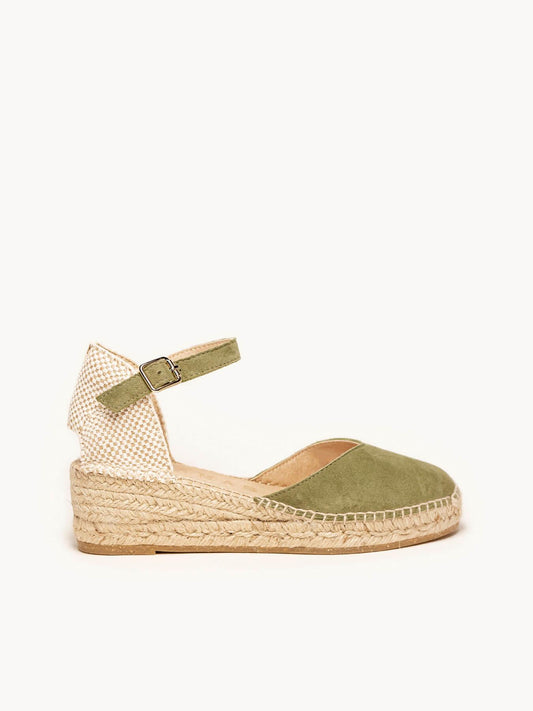 Jara Cuña 5 cm Ante Verde Kaki