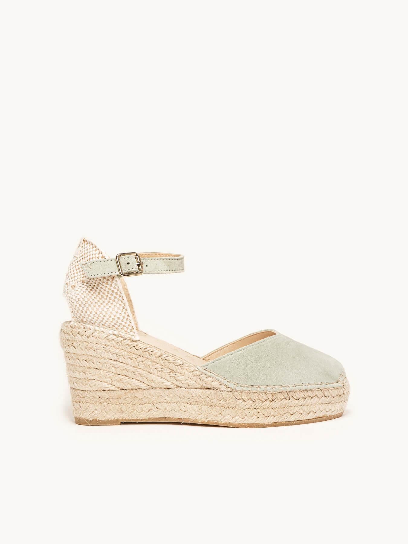 Jara Cuña 8 cm Ante Verde Claro