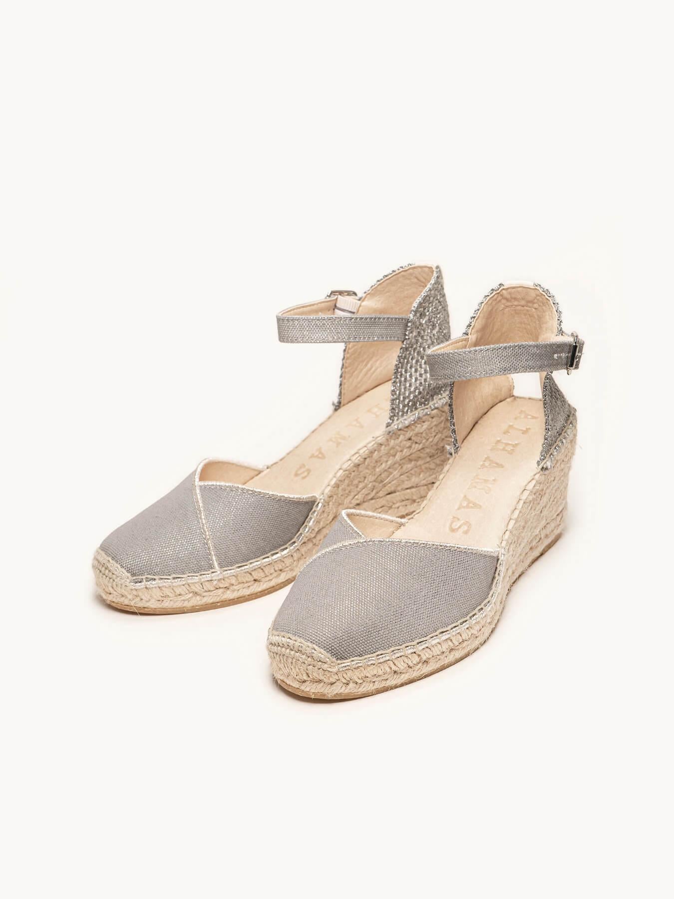 Jara Cuña 7 cm Lona Azul Jeans