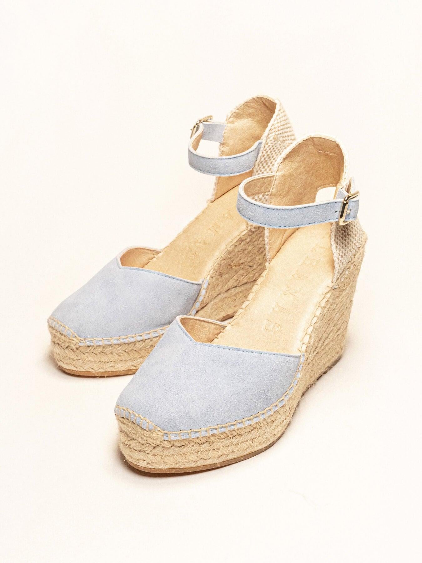 Jara Cuña 10 cm Ante Azul Claro