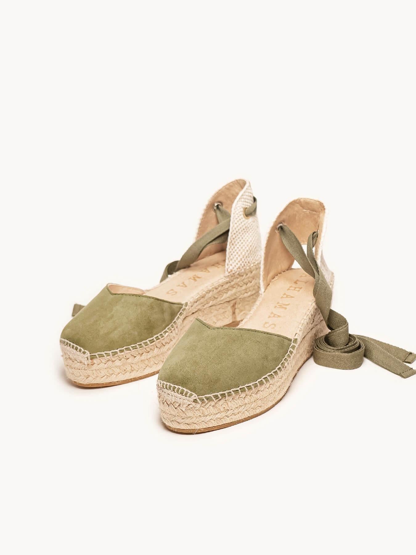 Romero Cuña 6 cm Ante Verde Kaki