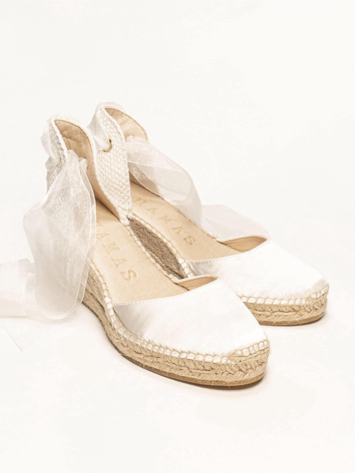 Cala Cuña Media Raso Blanco