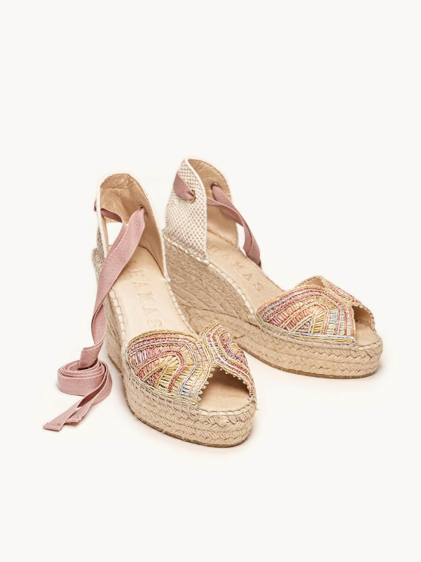 Lirio Cuña Alta Rafia Rosa Claro