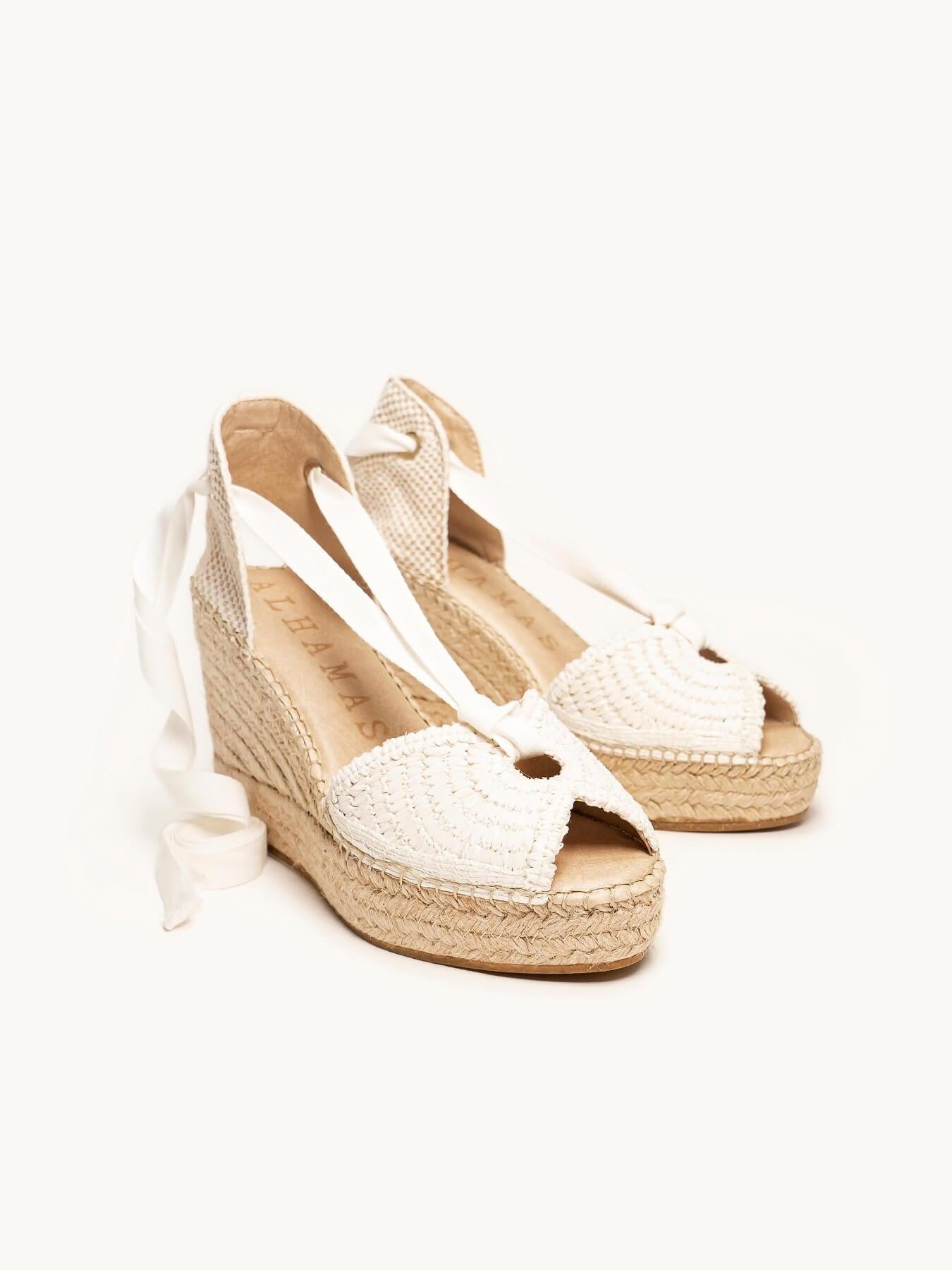 Lirio Cuña 10 cm Rafia Blanco