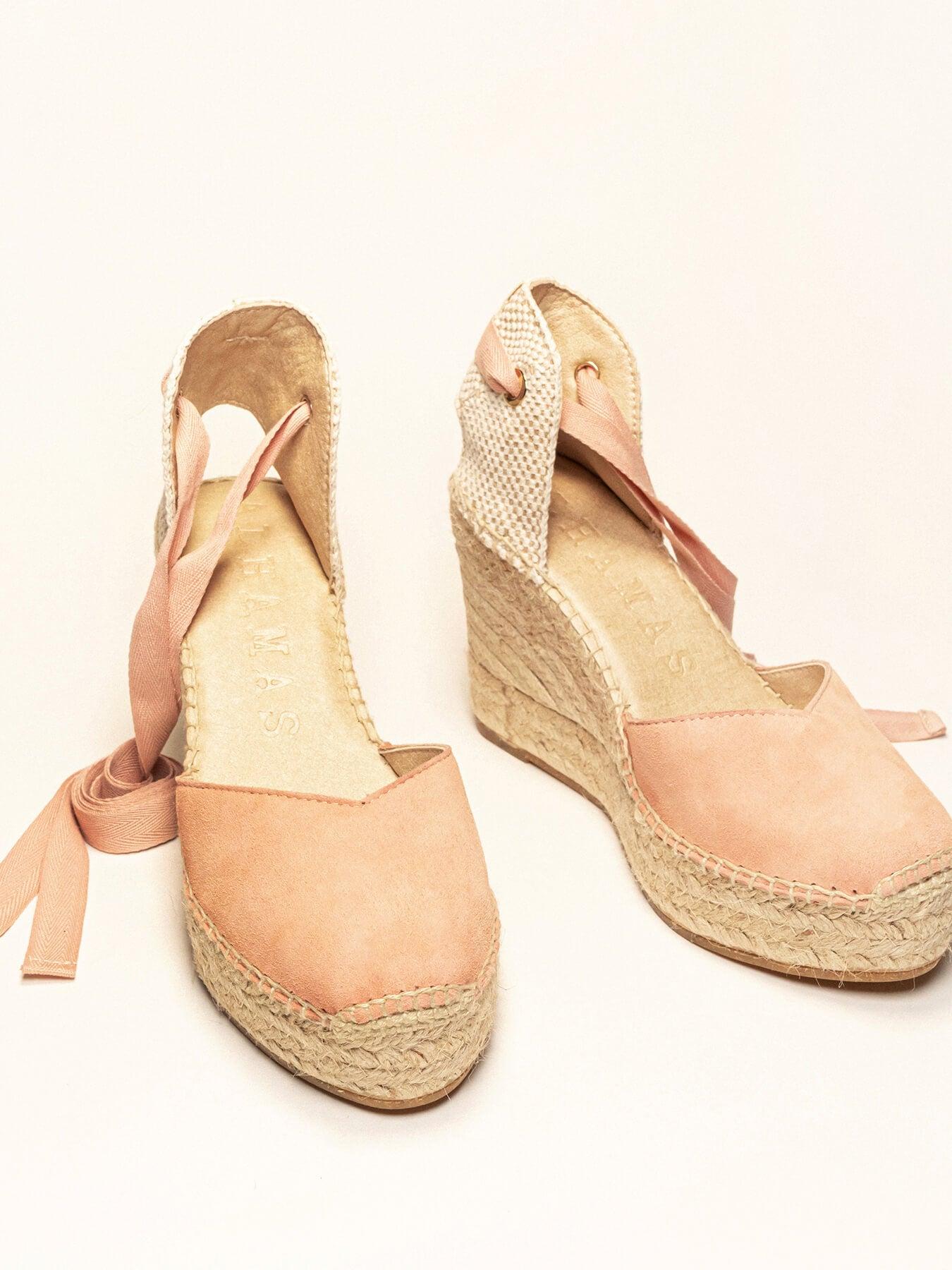 Romero Cuña Alta Ante Naranja Claro