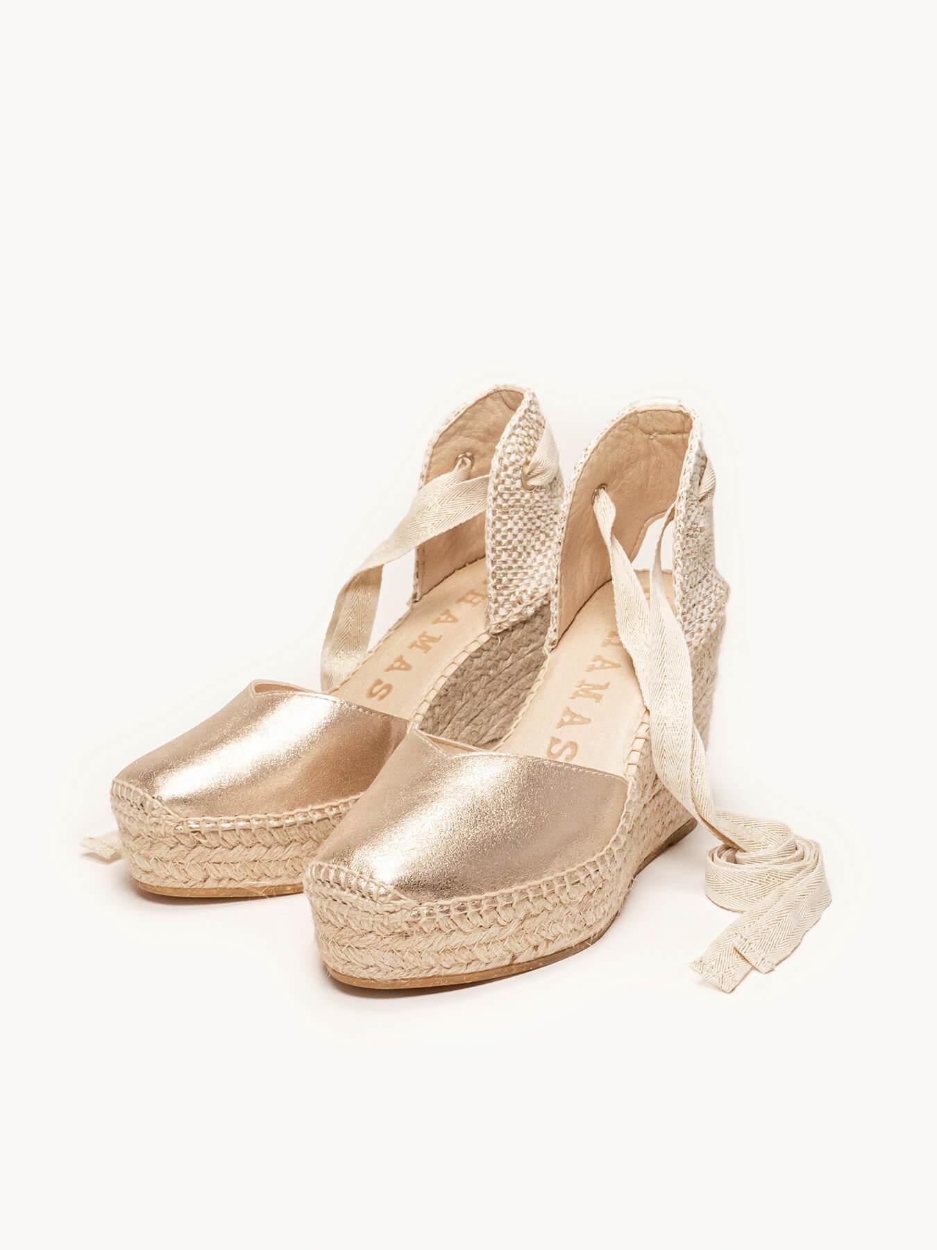 Romero Cuña Alta Ante Metal Oro