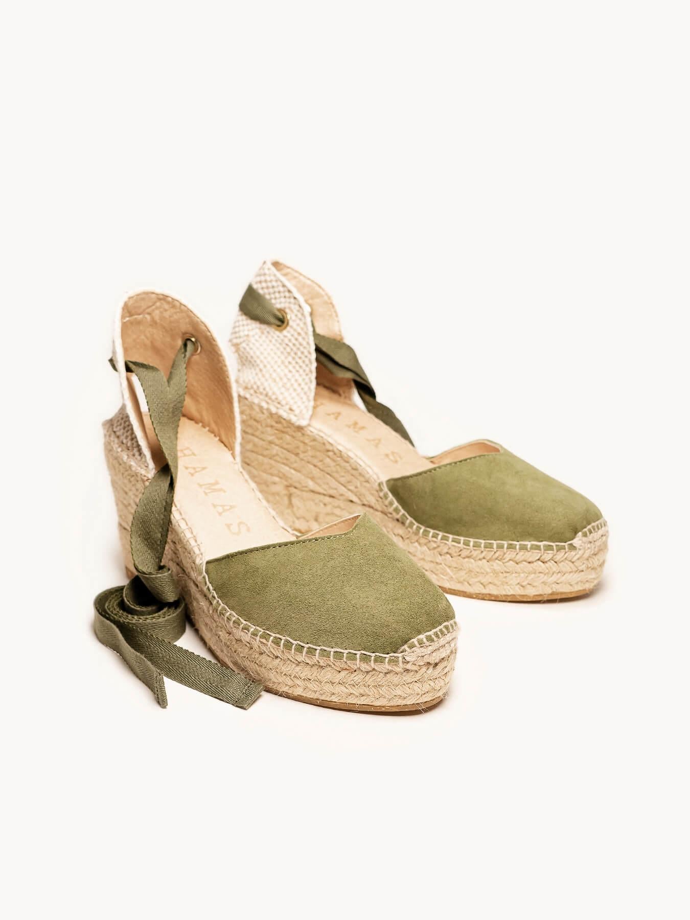 Romero Cuña 8 cm Ante Verde Kaki