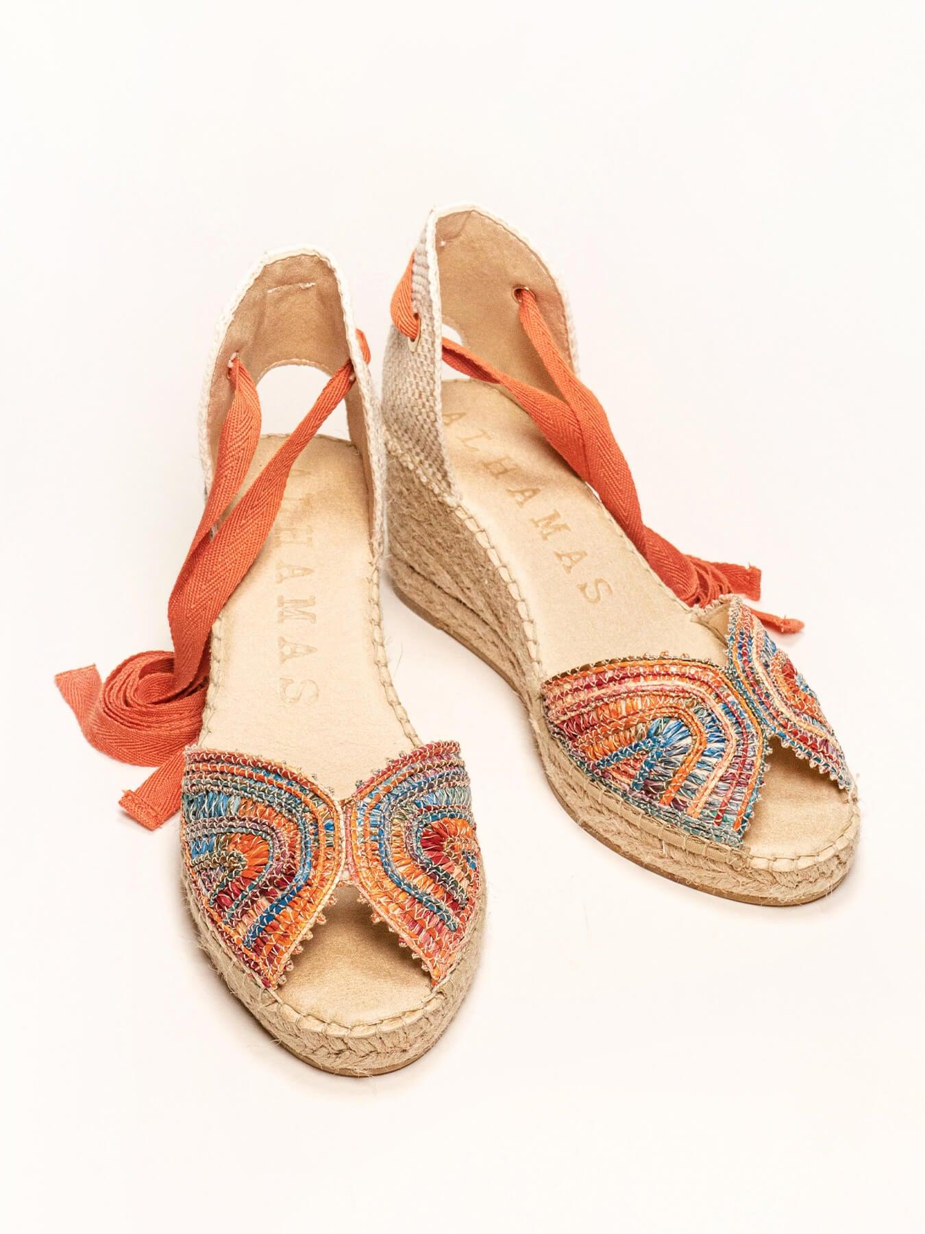 Lirio Cuña Media Rafia Naranja