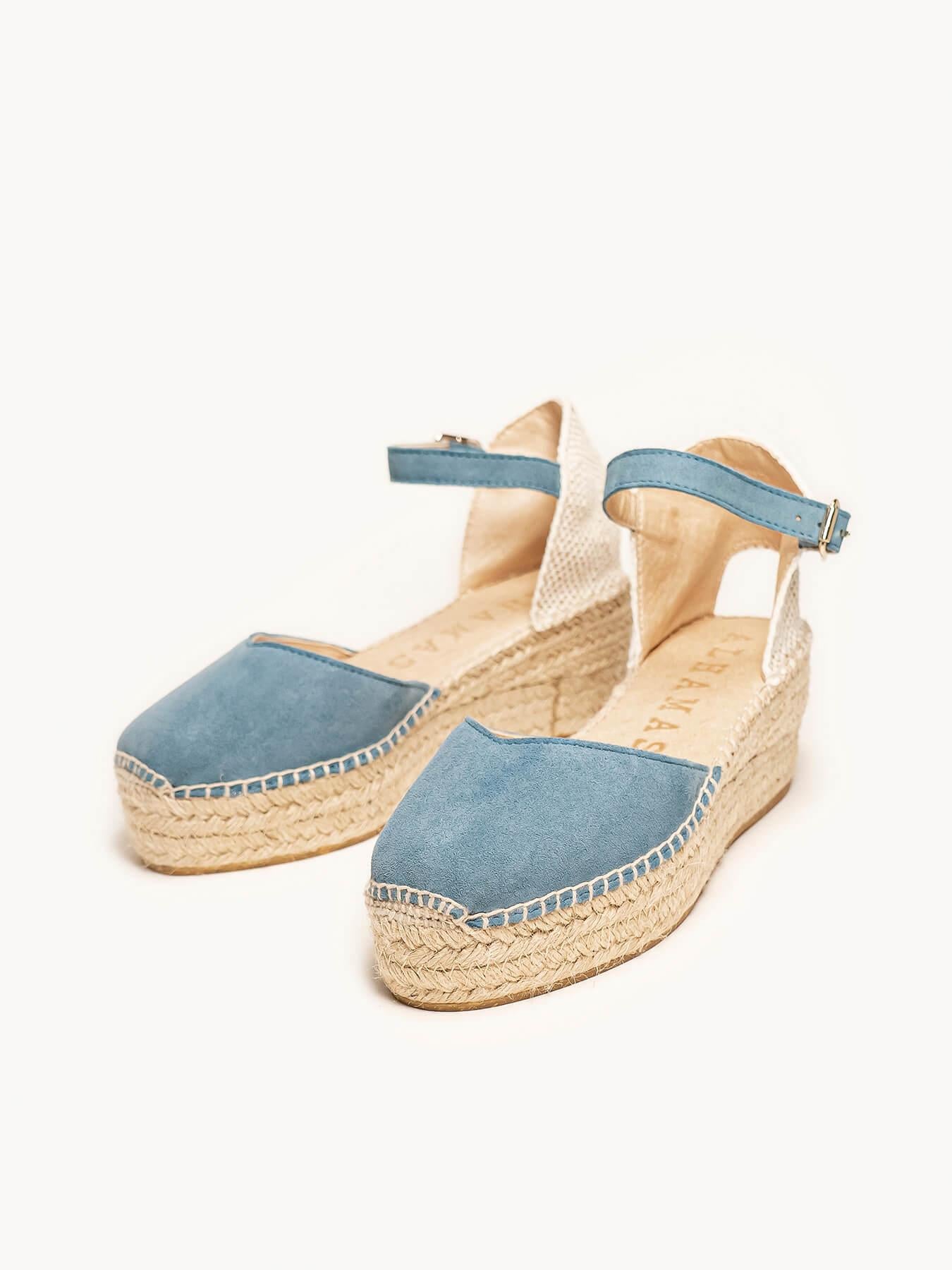Jara Cuña 6 cm Ante Azul Jeans