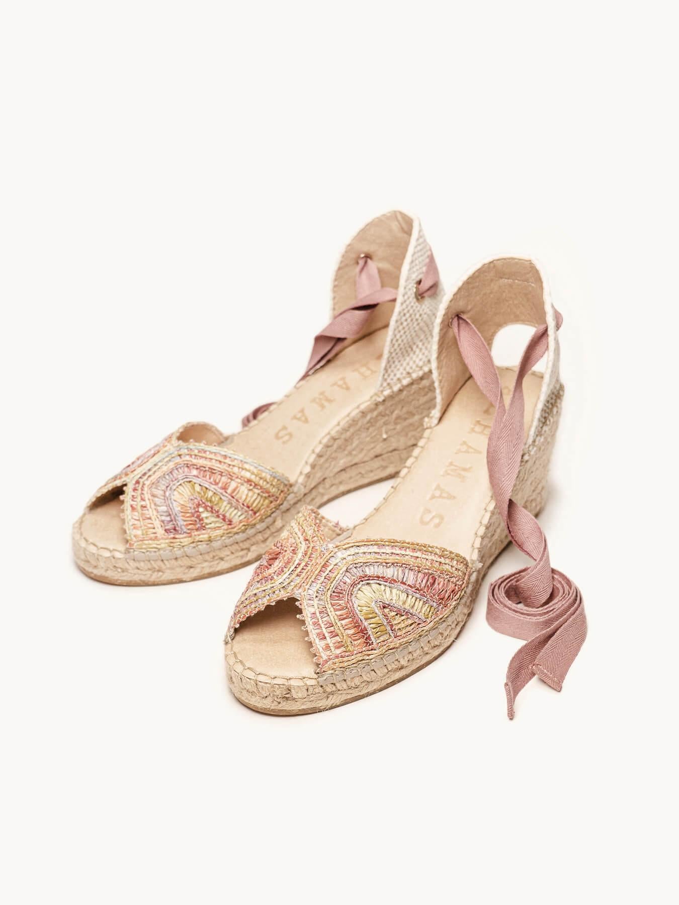 Lirio Cuña Media Rafia Rosa Claro