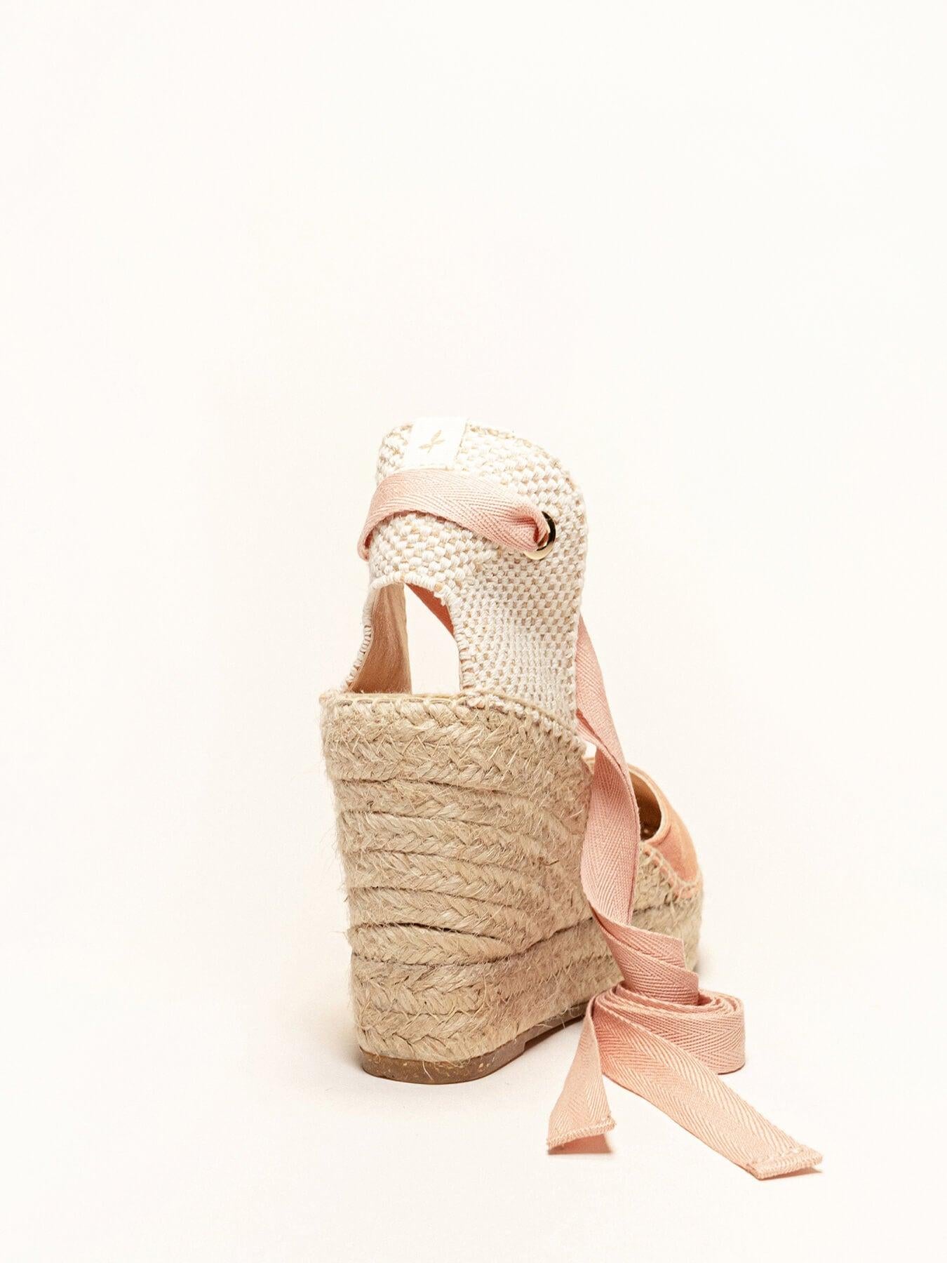 Romero Cuña Alta Ante Naranja Claro