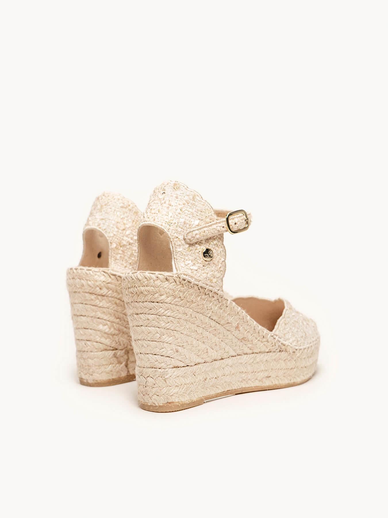 Jara Cuña 10 cm Tweed Blanco