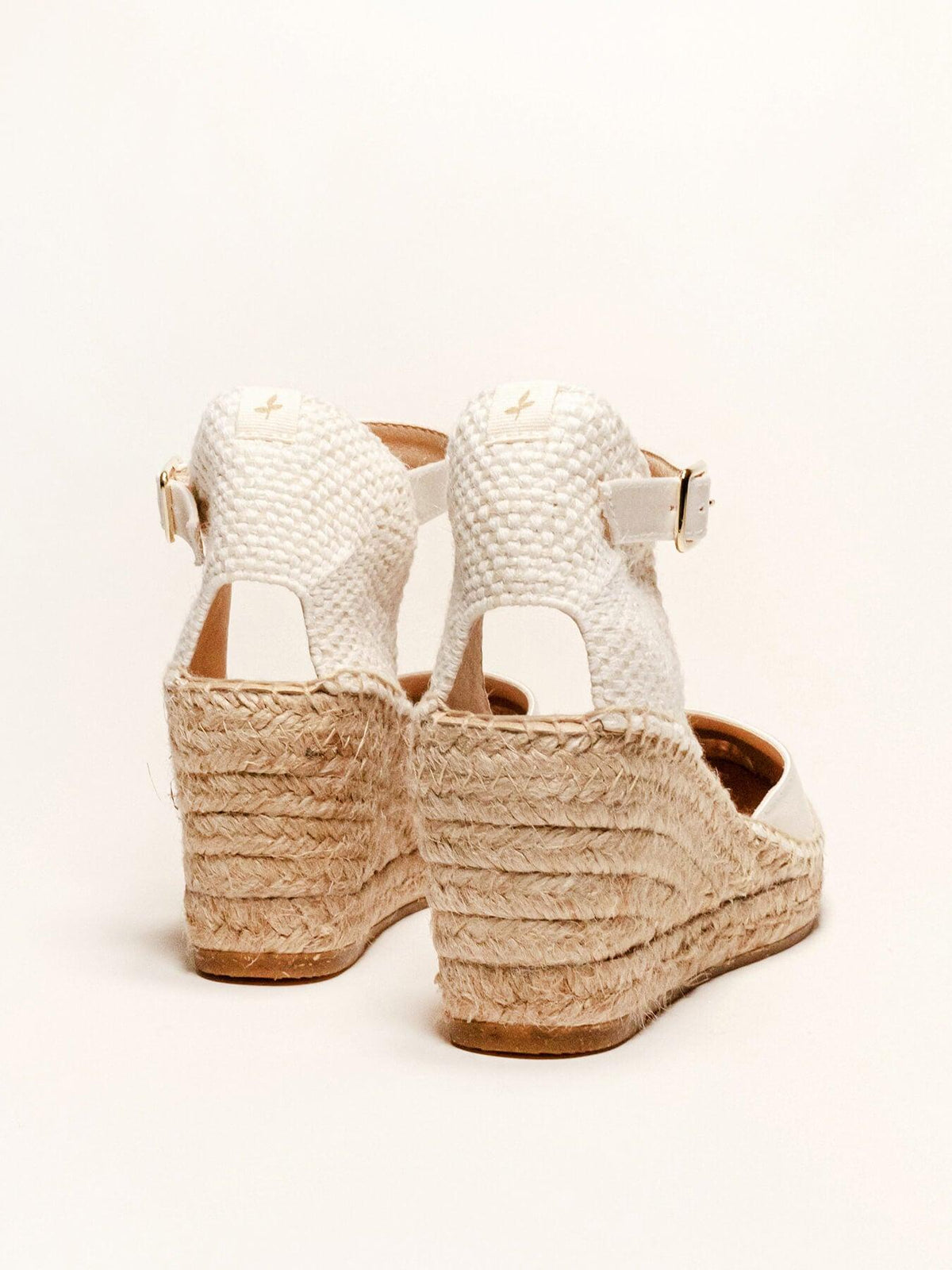 Dalia Cuña 7 cm Raso Blanco
