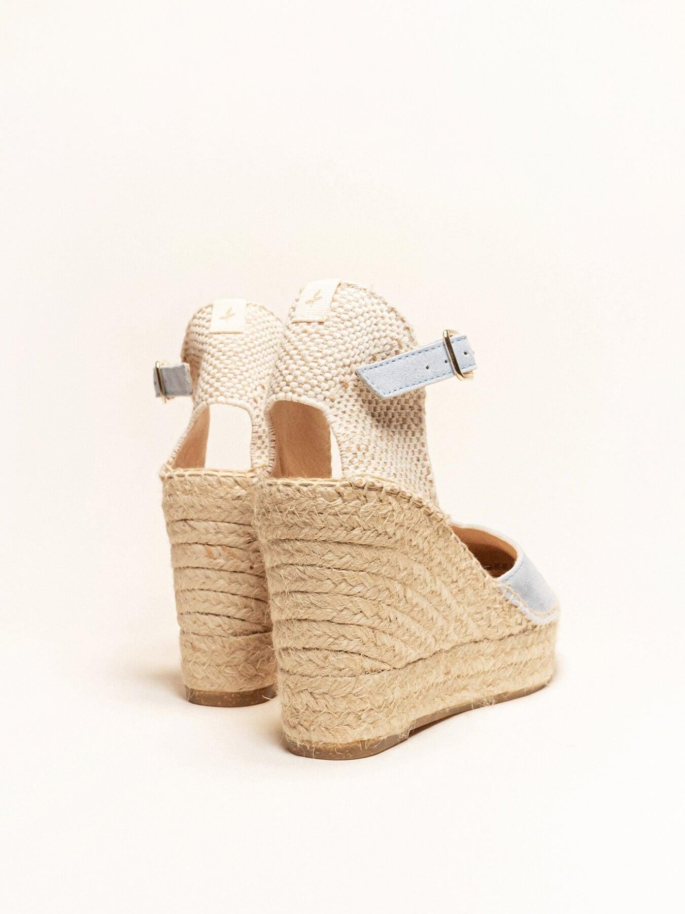 Jara Cuña 10 cm Ante Azul Claro