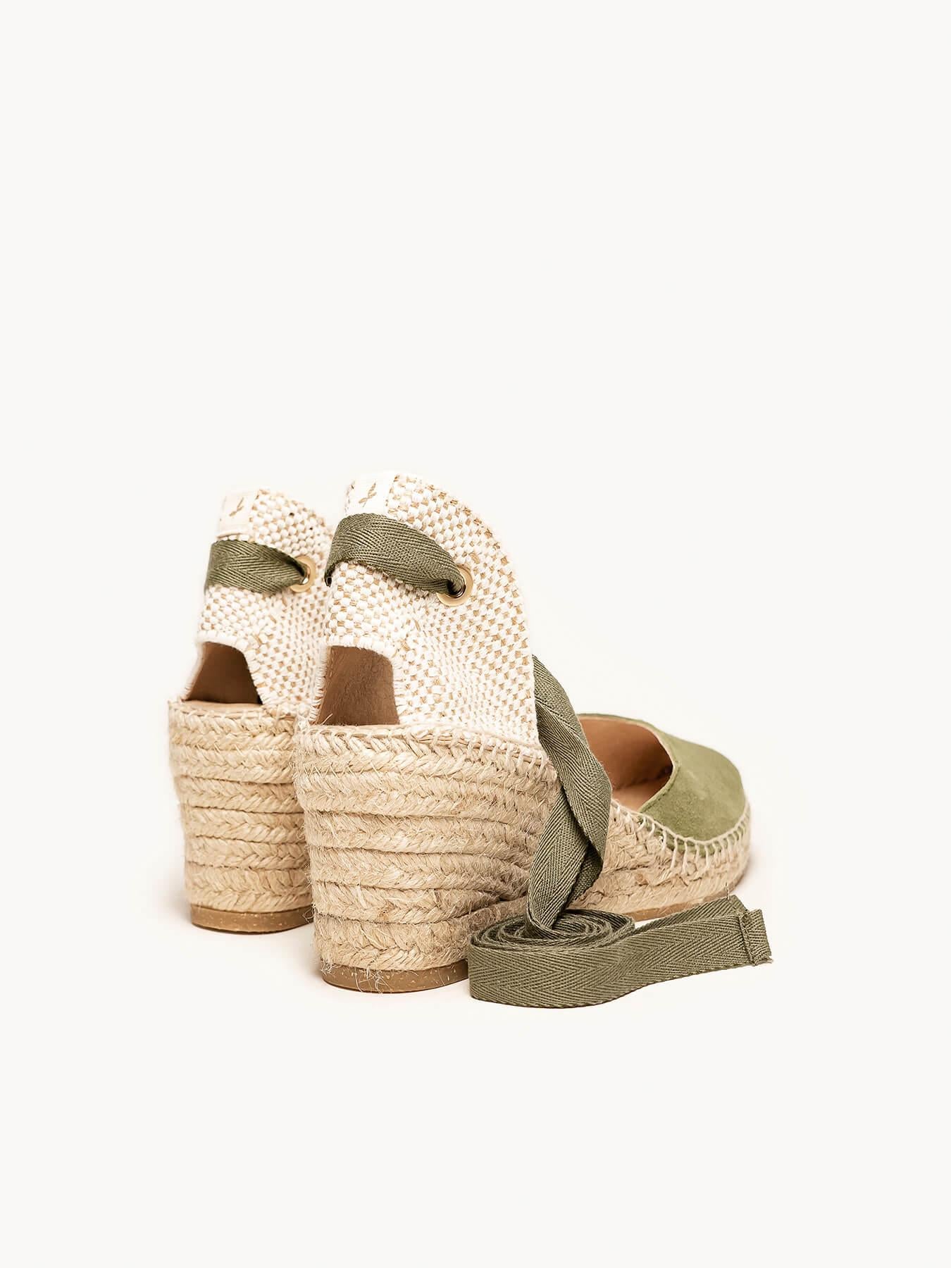 Romero Cuña 7 cm Ante Verde Kaki