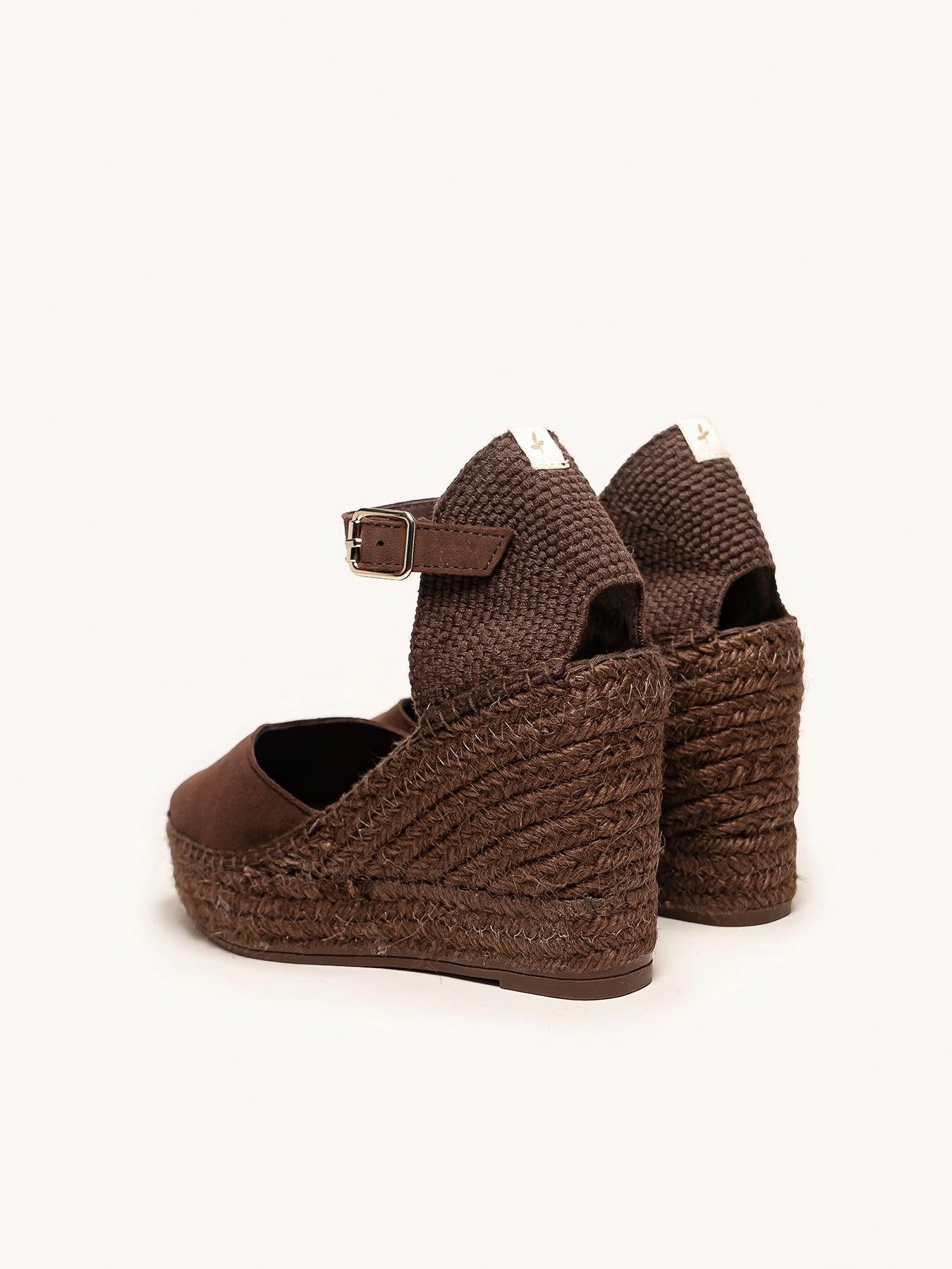 Jara Cuña 10 cm Ante Marrón Oscuro