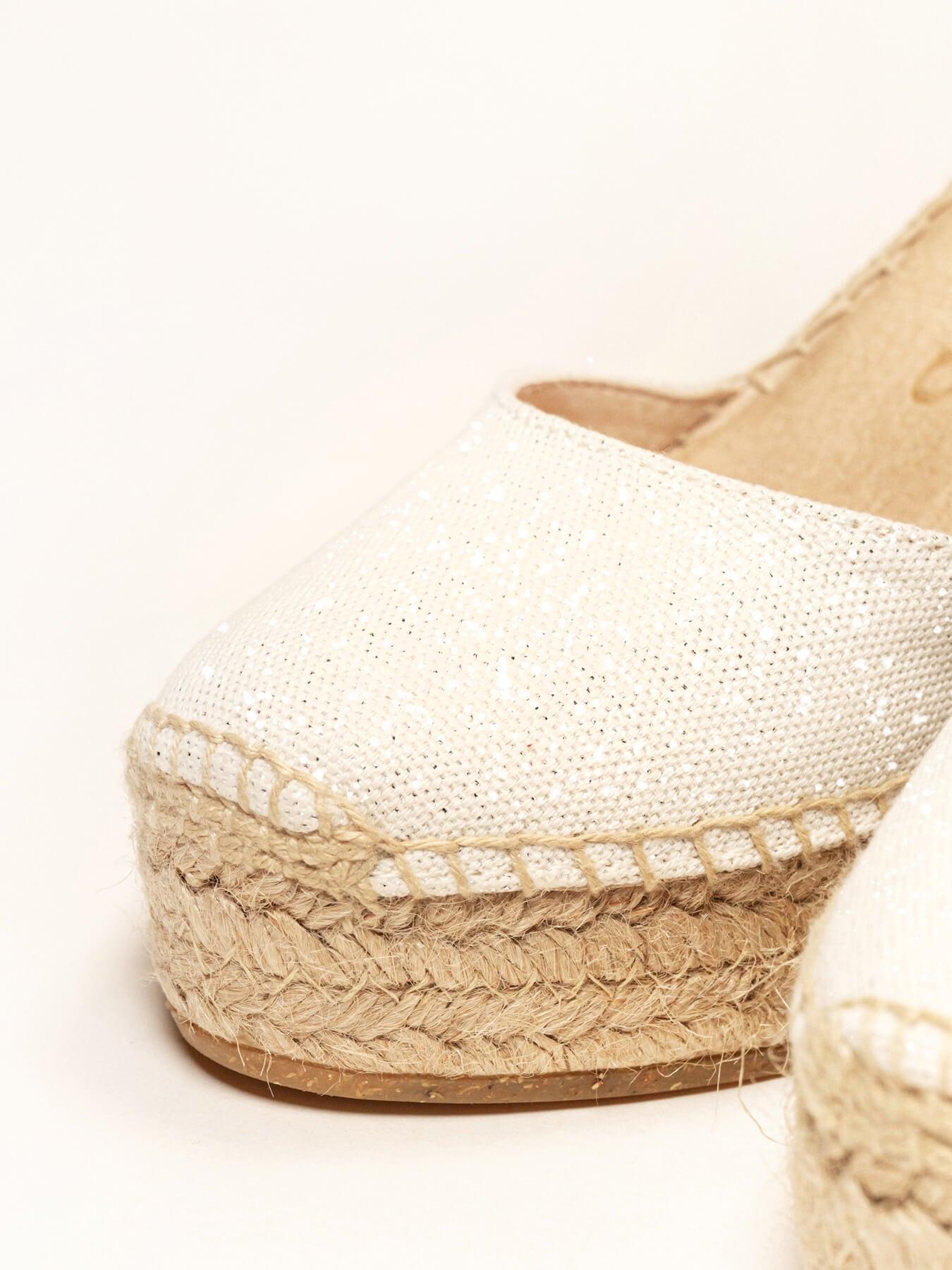 Dalia Cuña Alta Lona Metal Blanco