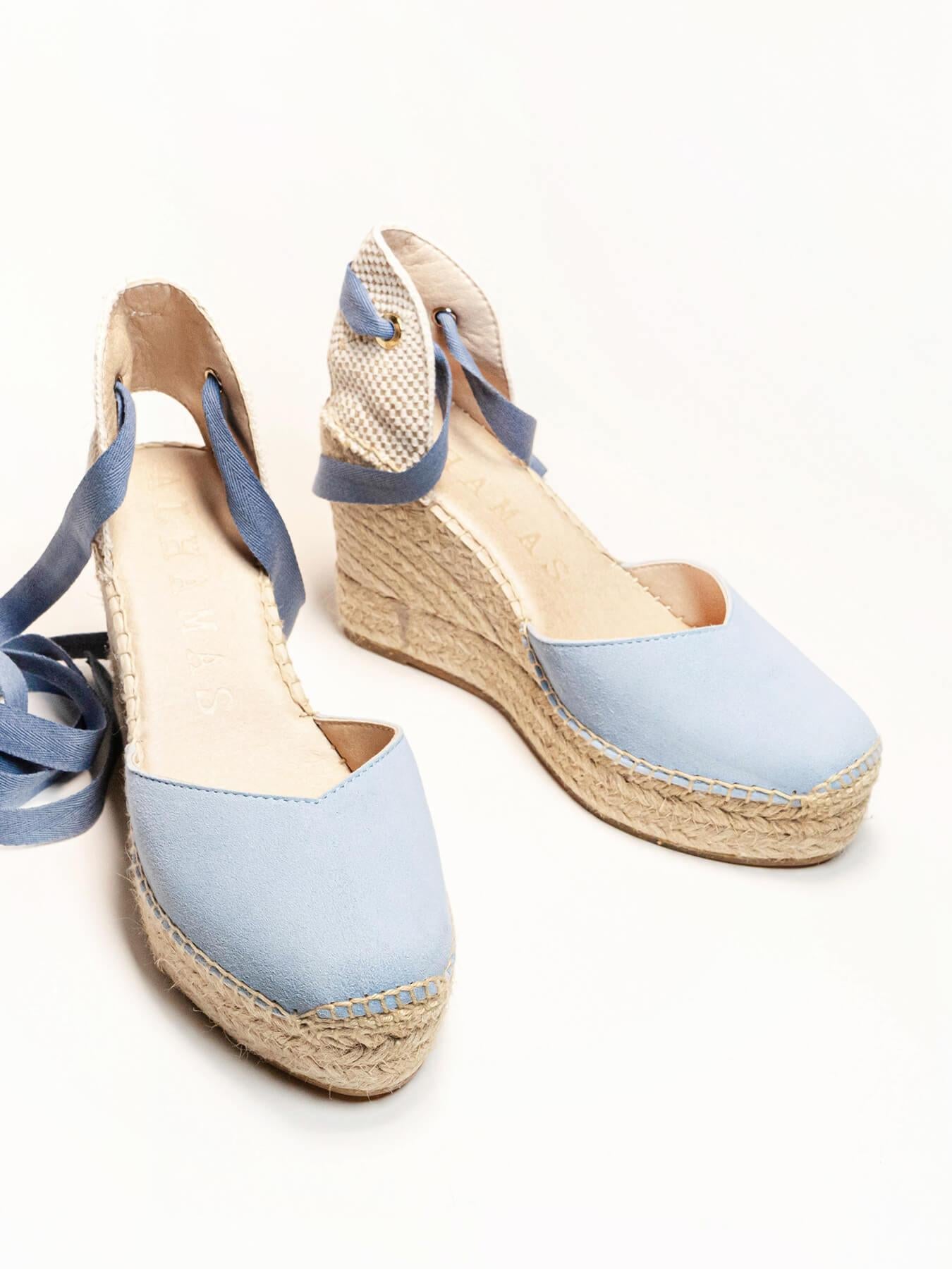 Romero Cuña Alta Ante Azul Claro