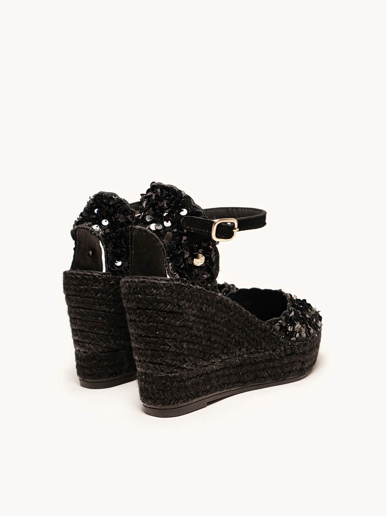 Jara Cuña 10 cm Lentejuelas Negro