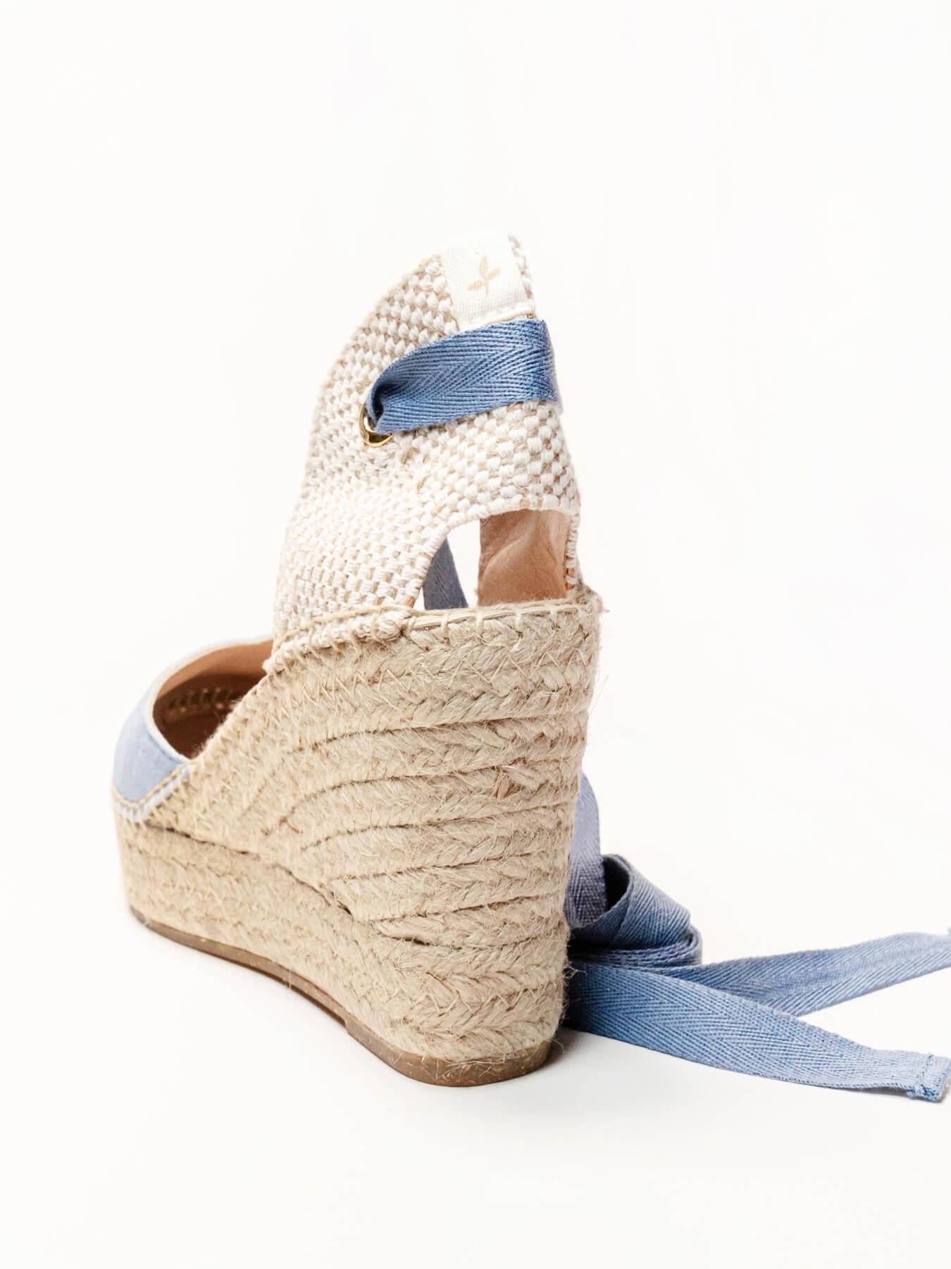 Romero Cuña Alta Ante Azul Claro