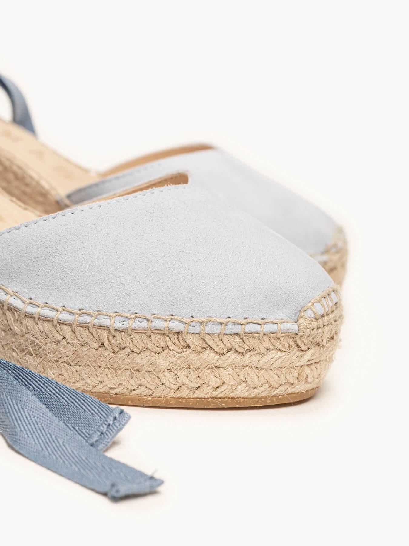 Romero Cuña Media Plataforma Ante Azul Claro