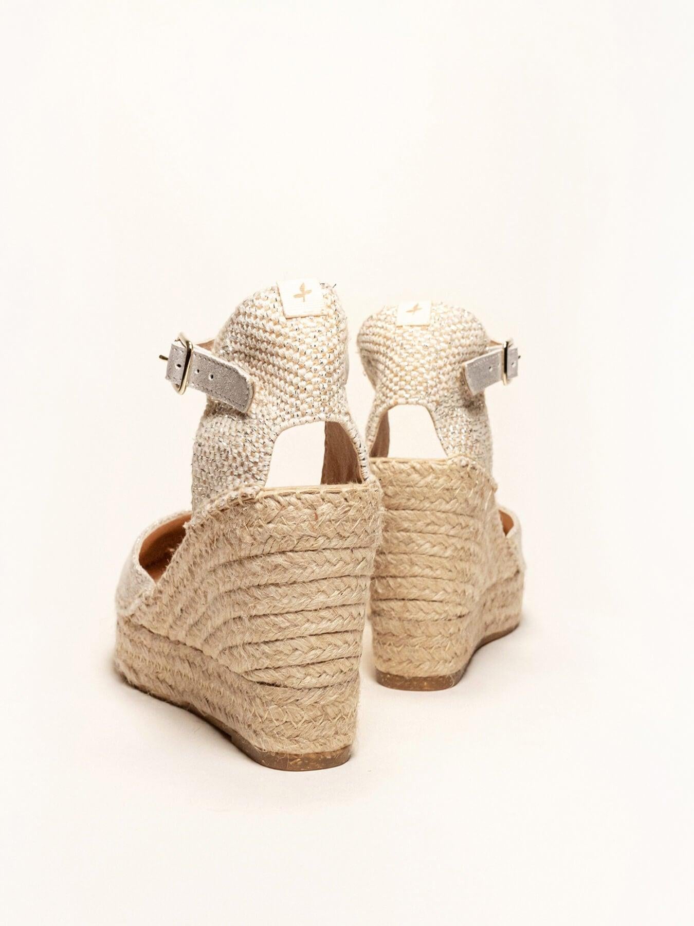 Dalia Cuña Alta Lino Metal Plata