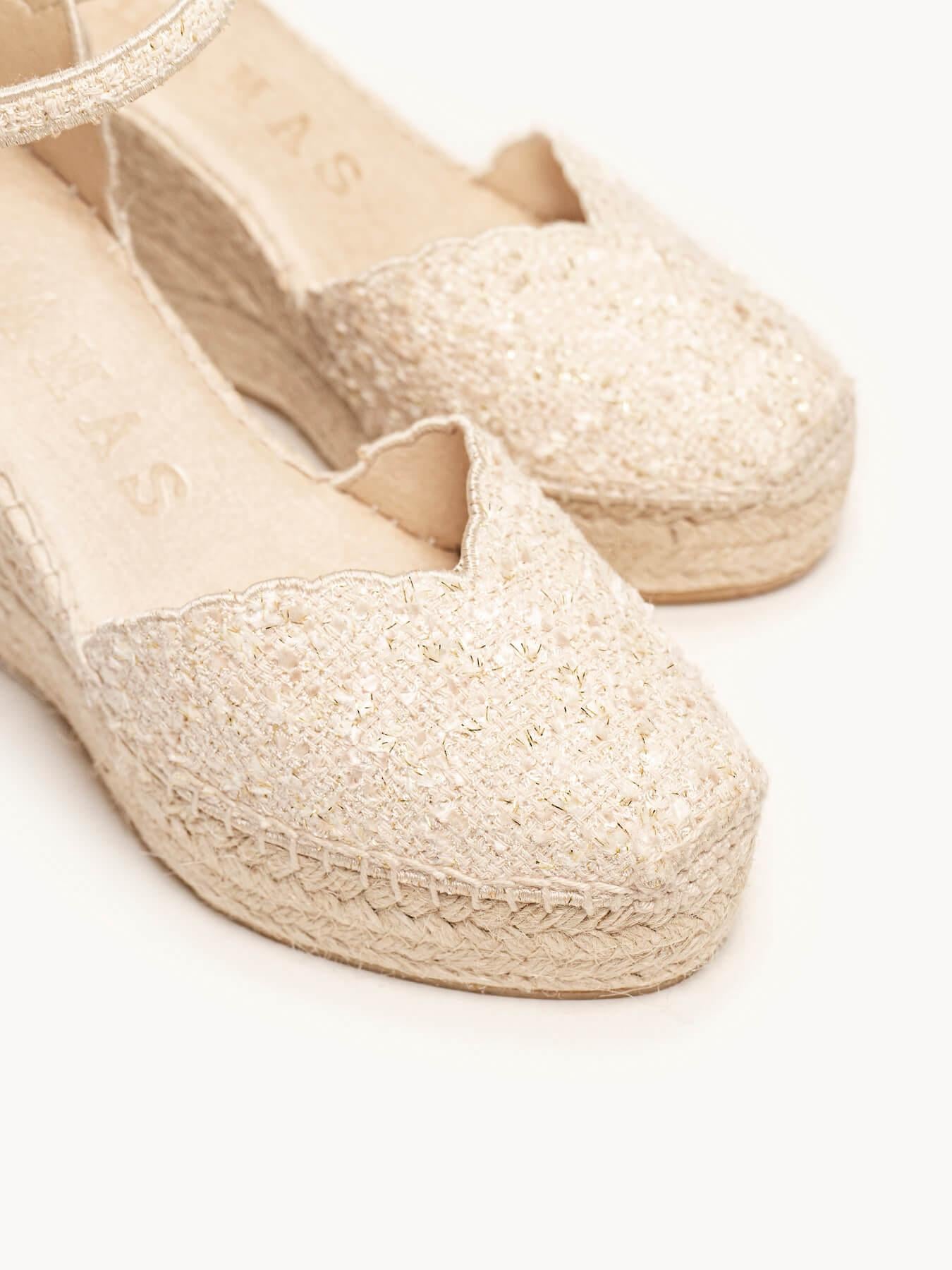 Jara Cuña 10 cm Tweed Blanco