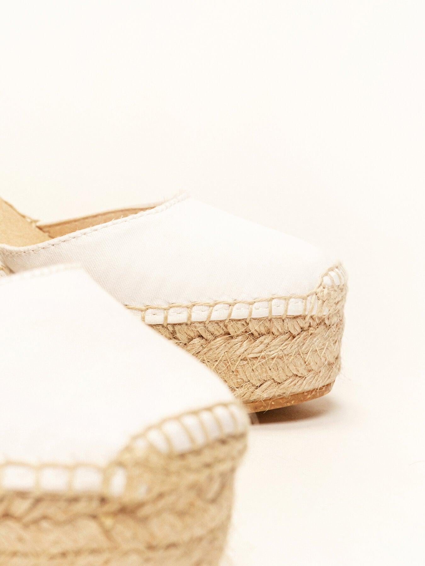 Dalia Cuña 10 cm Raso Blanco