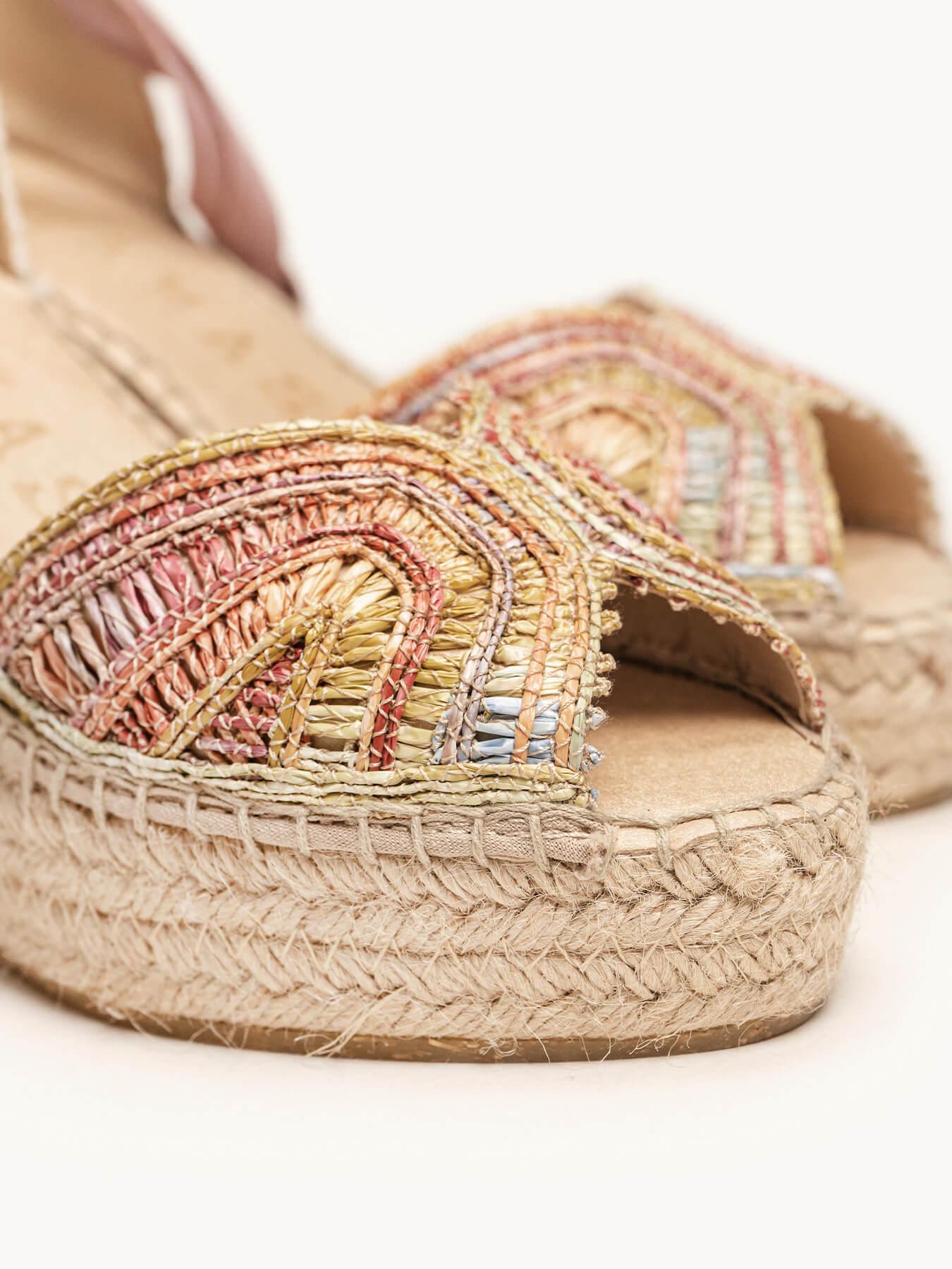 Lirio Cuña Alta Rafia Rosa Claro