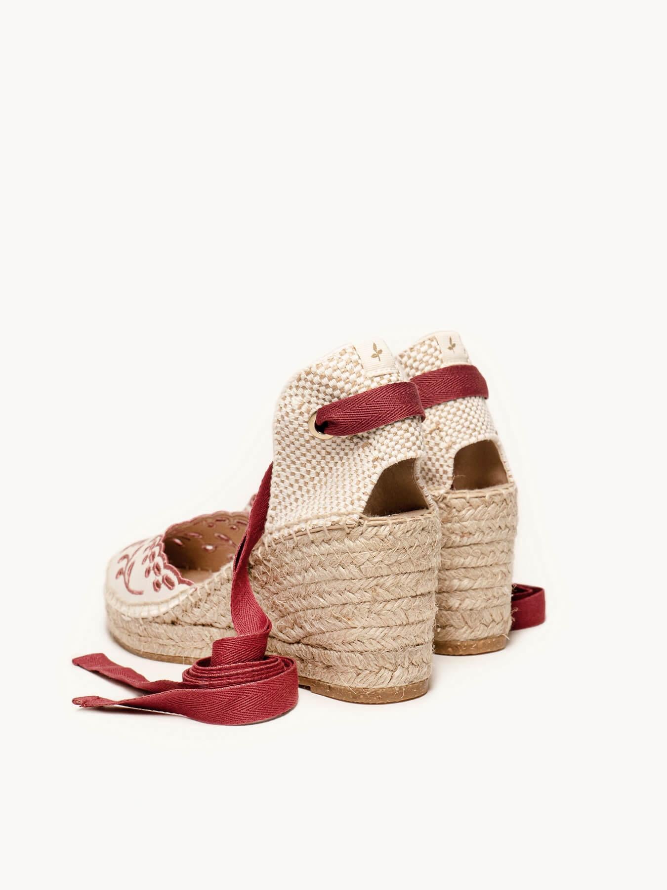 Romero Cuña Media Lona Bordada Granate