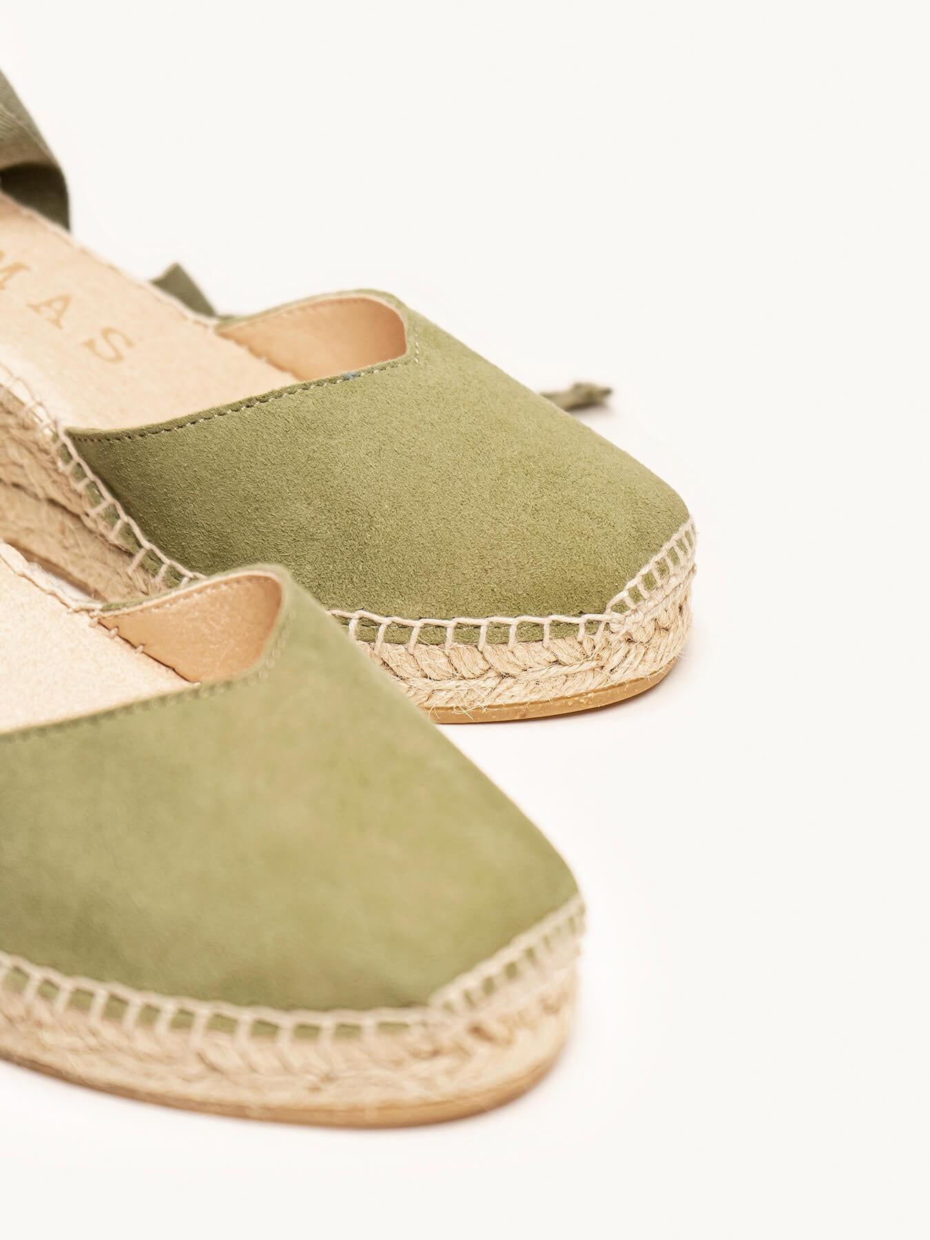 Romero Cuña 7 cm Ante Verde Kaki