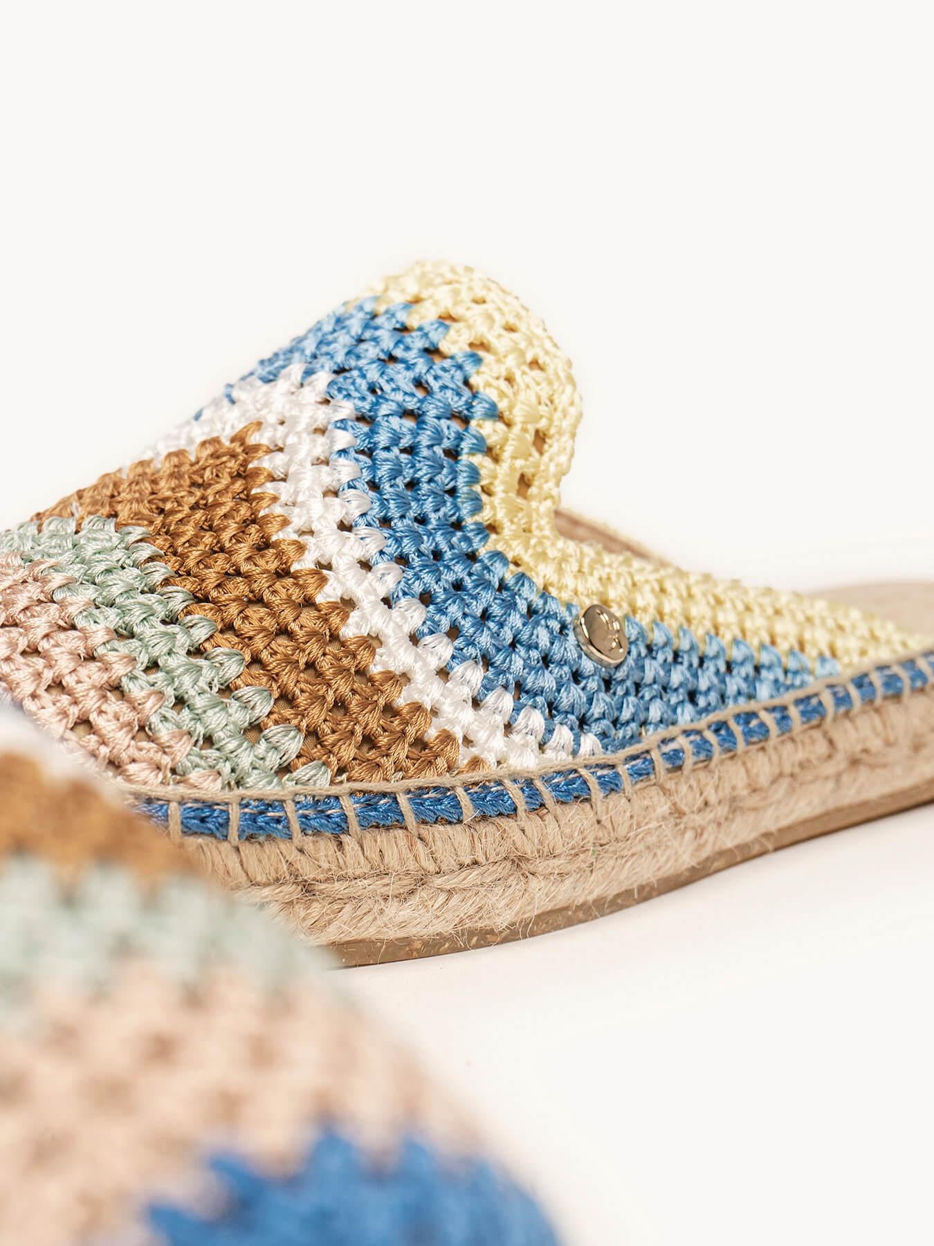 Loto Crochet Rayas Azul