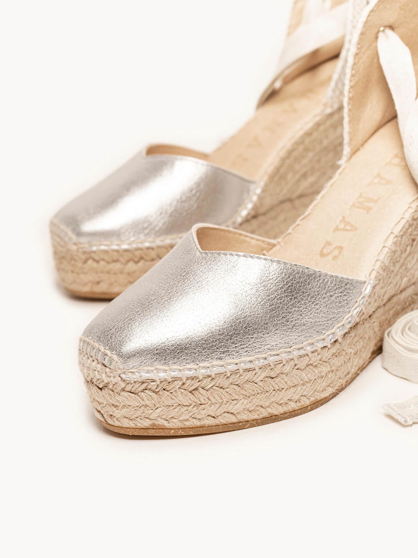 Romero Cuña Alta Ante Metal Plata