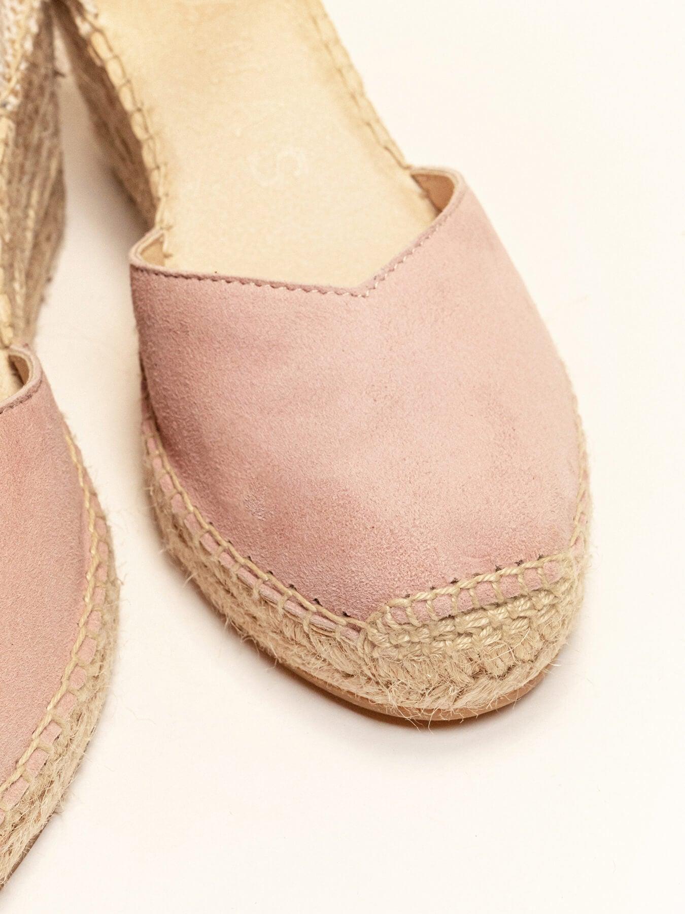 Jara Cuña 7 cm Ante Rosa Claro