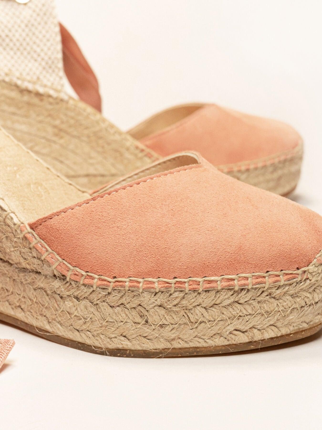 Romero Cuña Alta Ante Naranja Claro